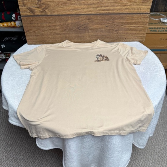 SHEIN Lainey Wilson  Tan Short Sleeve Tee with Graphic Design - Picture 4 of 7